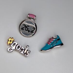 Origami Owl Marathon  Charm Set: 26.2, running shoe, #goals